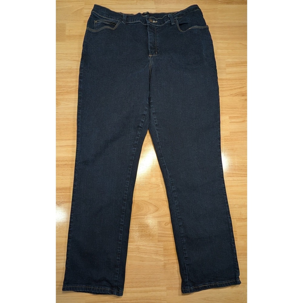 Lee Relaxed Fit Womens 14 Medium Dark Wash Stretch Denim Jeans
